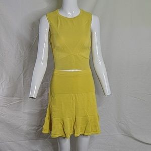 Rachel Roy yellow knit skirt set